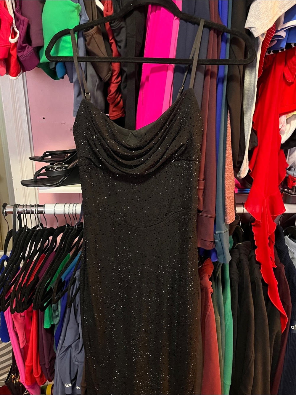 Oh Polly Sparkle Cowl Neck Evening Dress Size 4